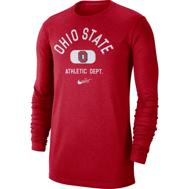 T-shirt texturé à manches longues NCAA OHIO STATE BUCKEYES 21 ROUGE