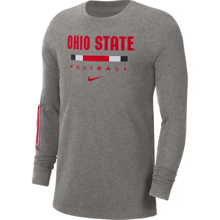 T-shirt manches longues OHIO STATE BUCKEYES NCAA Cotton Wordmark 21 GRY