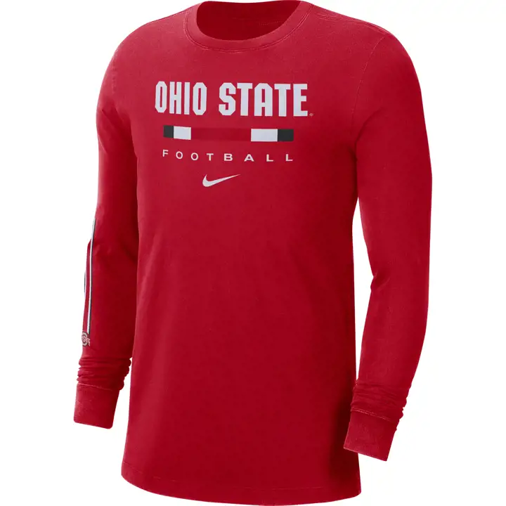T-shirt à manches longues OHIO STATE BUCKEYES NCAA Cotton Wordmark 21 ROUGE