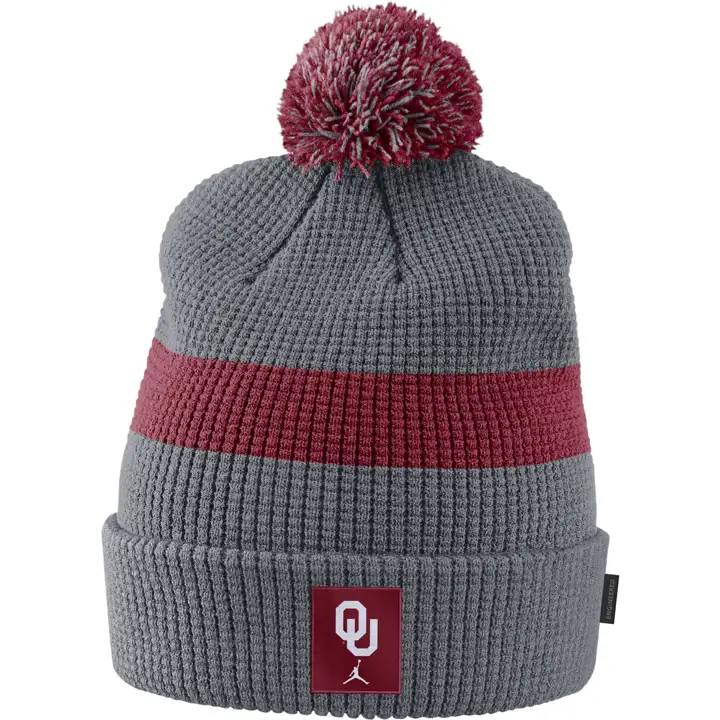 Oklahoma Sooners NCAA Jordan Bonnet à pompon SDLN 21 gris