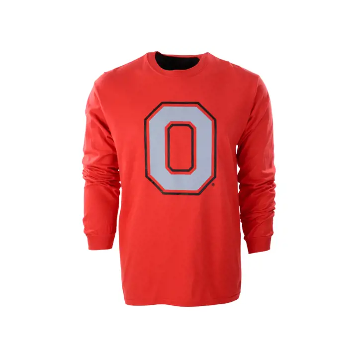 T-shirt manches longues NCAA Block O des Buckeyes d'Ohio State ROUGE