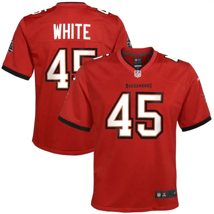 Maillot de match NFL enfant Tampa Bay Buccaneers Devin White rouge