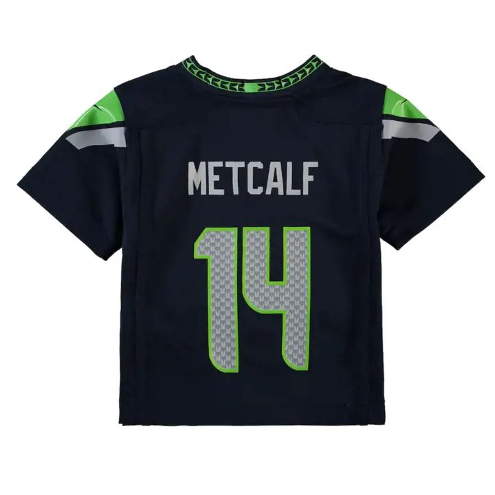 Seattle Seahawks NFL Maillot De Football Américain Enfant En Bas Âge DK Metcalf Bleu Marine