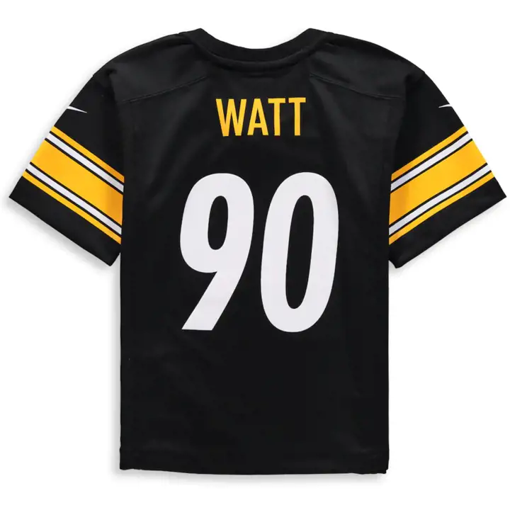Maillot de match NFL Pittsburgh Steelers pour enfant TJ Watt noir