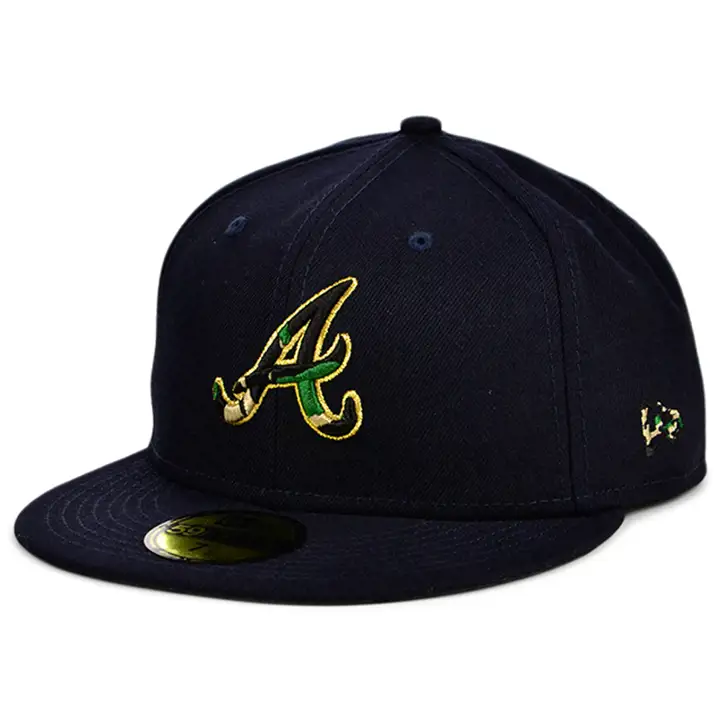 Casquette 59FIFTY MLB Atlanta Braves Woodland Fill bleu marine