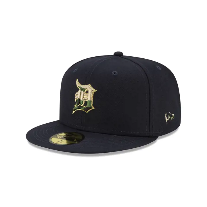 Casquette ajustée 59FIFTY Detroit Tigers MLB Woodland Fill bleu marine