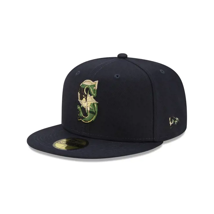 Casquette 59FIFTY MLB Seattle Mariners Woodland Fill bleu marine