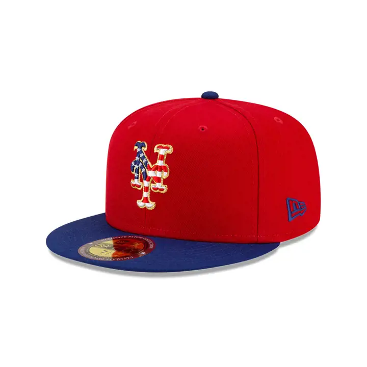 Casquette NEW YORK METS MLB Americana Patch 59FIFTY Rouge/Marine
