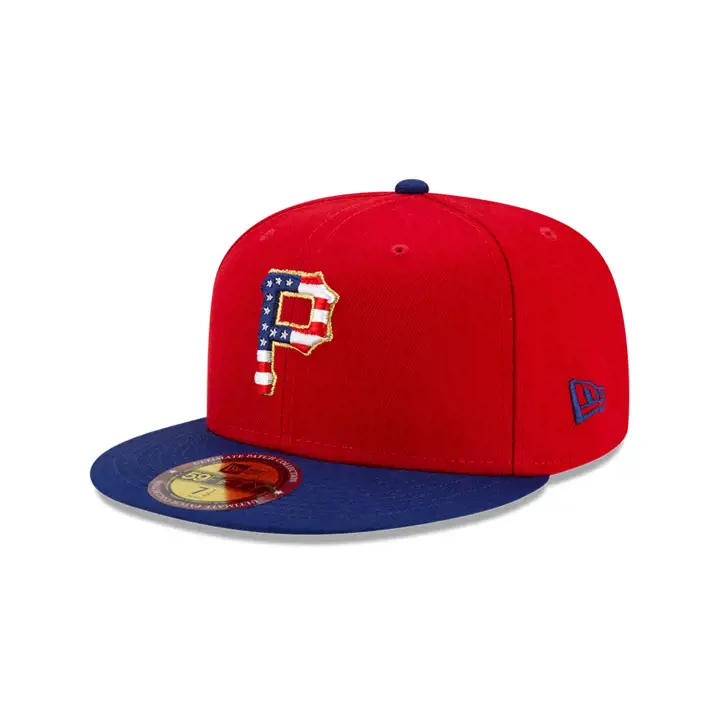 Casquette 59FIFTY MLB Americana Patch Pittsburgh Pirates Rouge/Marine