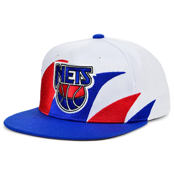 NEW JERSEY NETS HWC DOUBLE SHARK CASQUETTE SNAPBACK blc/bleu