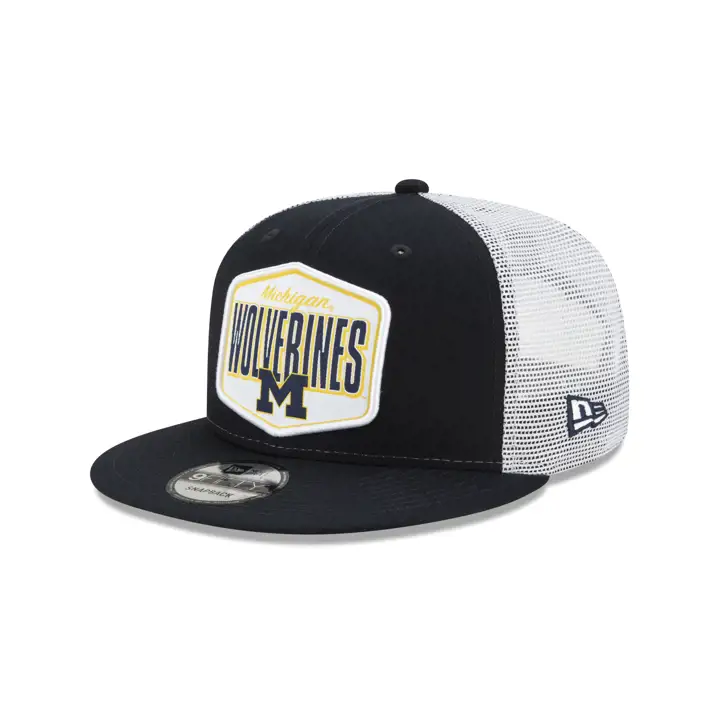 Casquette en maille avec patch NCAA Michigan Wolverines bleu marine/blanc