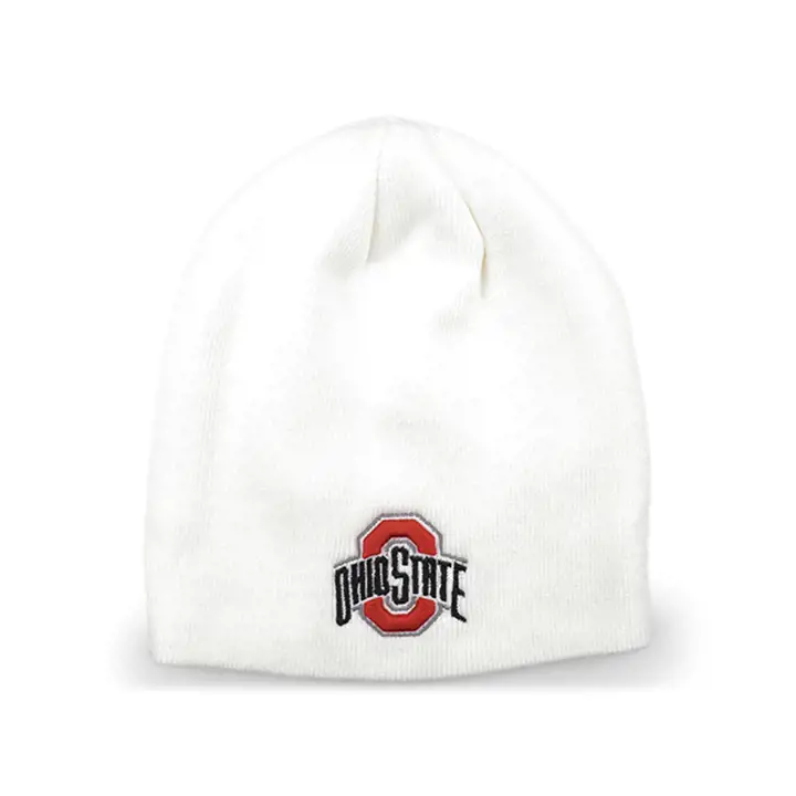 Bonnet tricoté classique sans revers NCAA Ohio State Buckeyes BLANC
