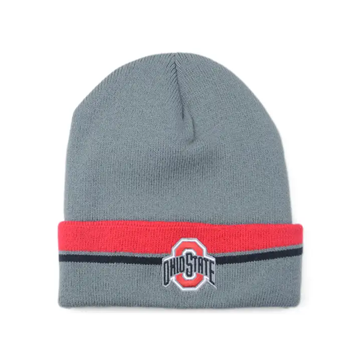 Bonnet en tricot Ohio State Buckeyes NCAA Ember avec revers Gris