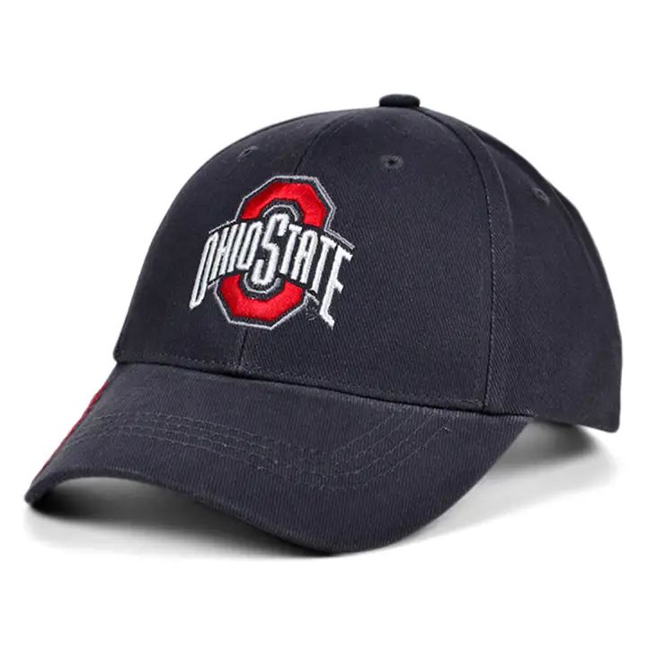 Ohio St B NCAA Casquette En Coton Délavé Ajustable CHARBON