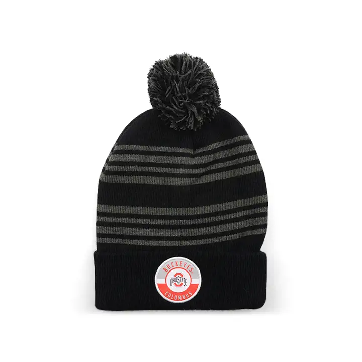 Bonnet tricoté Ohio State Buckeyes NCAA RUNE à revers NOIR
