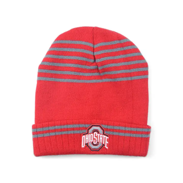 Ohio State Buckeyes NCAA Bonnet Tricoté avec Revers Rouge