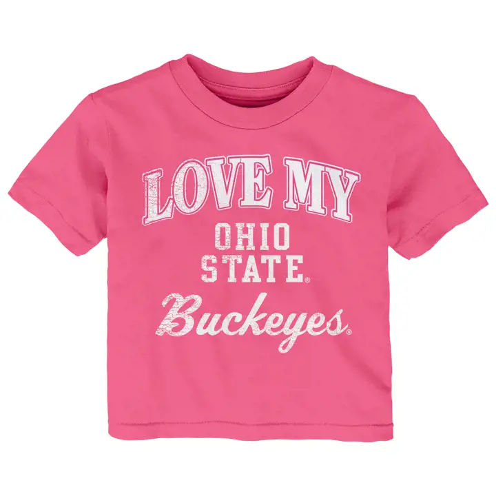 T-shirt Ohio State Buckeyes NCAA Infantile Fille Amour 21 PNK