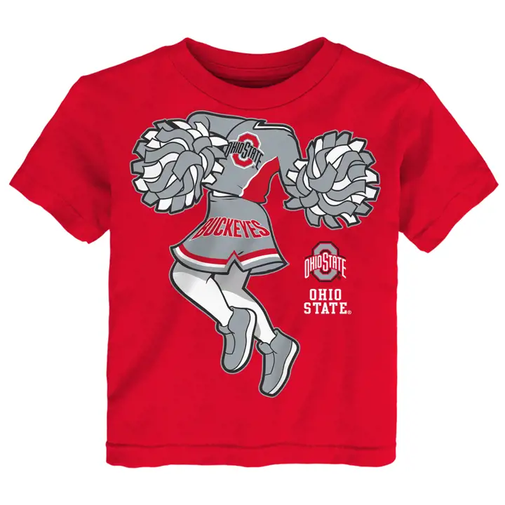 T-shirt pour tout-petites filles NCAA Ohio State Buckeyes Pom Pom Cheer II