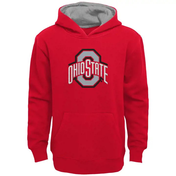 Ohio State Buckeyes NCAA Sweat-shirt à capuche grand logo pour enfant ROUGE
