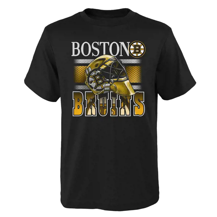 T-shirt enfant noir avec casque Boston Bruins LNH