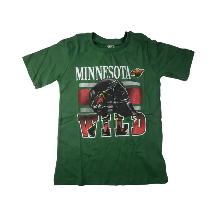 T-shirt vert pour enfant Minnesota Wild NHL (casque)