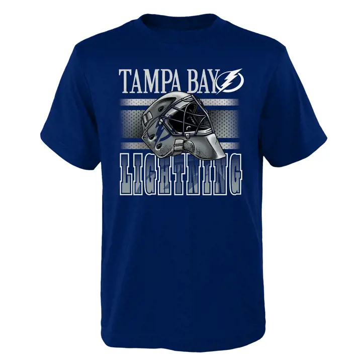 T-shirt bleu Tampa Bay Lightning NHL Youth Helmet Head