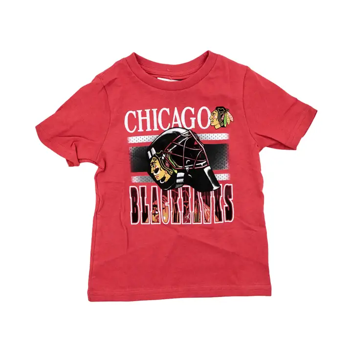 T-shirt enfant Chicago Blackhawks NHL Casque rouge