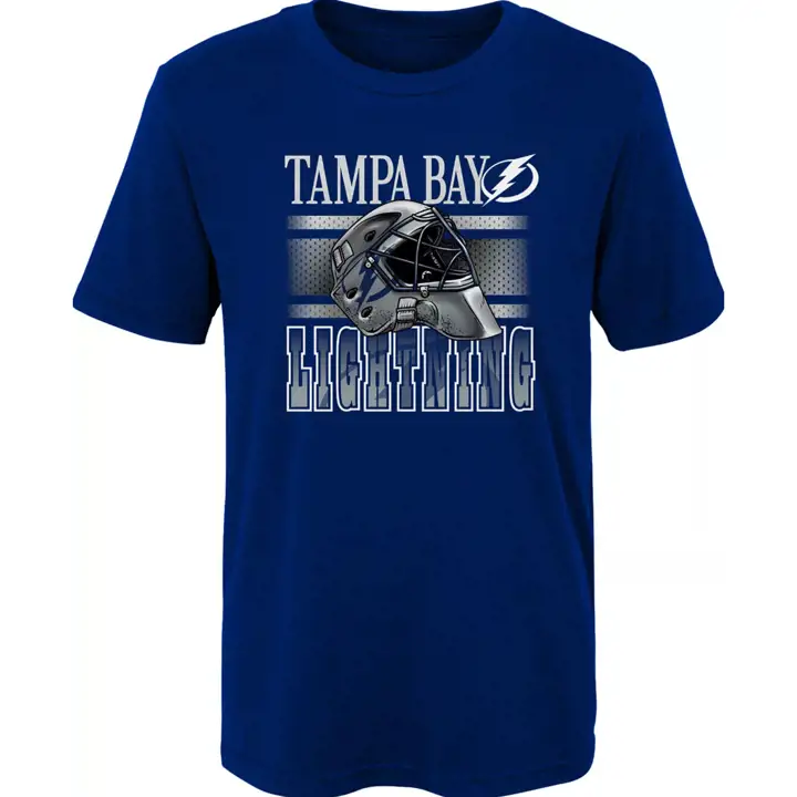 T-shirt bleu avec casque de la LNH Tampa Bay Lightning pour tout-petit