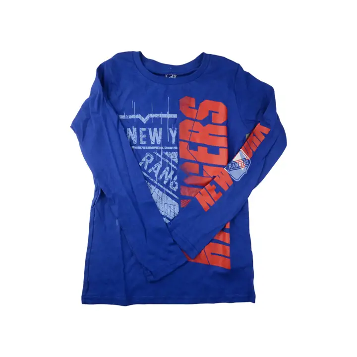 T-shirt à manches longues bleu L/S Temps Bonus Jeunesse des Rangers de New York LNH
