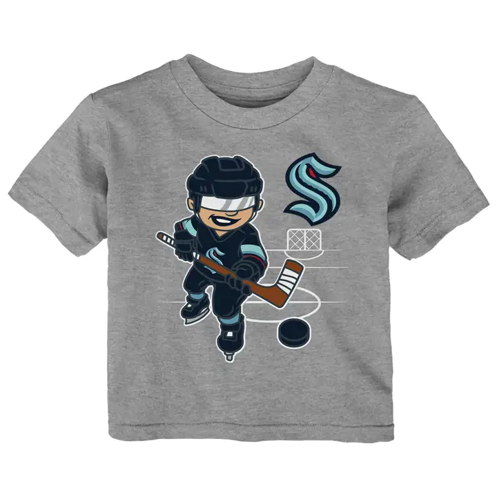 T-shirt Seattle Kraken LNH pour bébé sur la glace gris