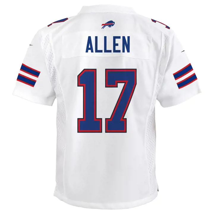 Maillot de match NFL BISON Junior CHASE Josh Allen blanc