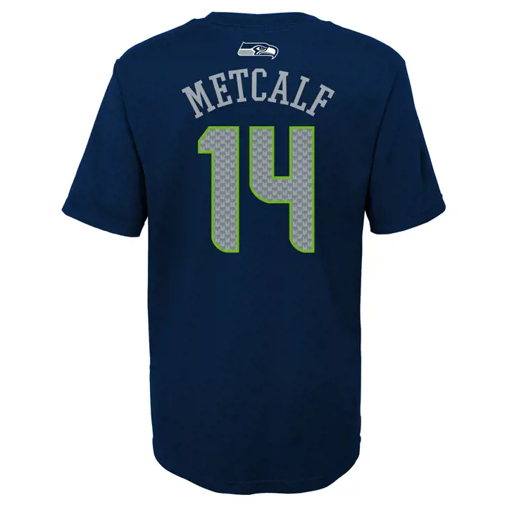T-shirt enfant NFL Seahawks "Mainliner Player" D.K. Metcalf BLEU MARINE