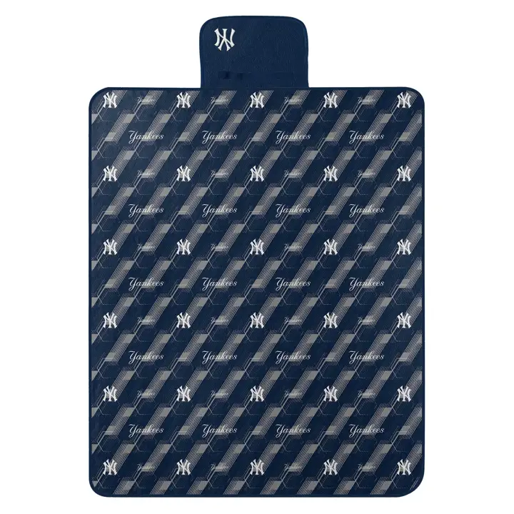 Couverture de pique-nique polaire extérieure New York Yankees 60x72 marine/blanc