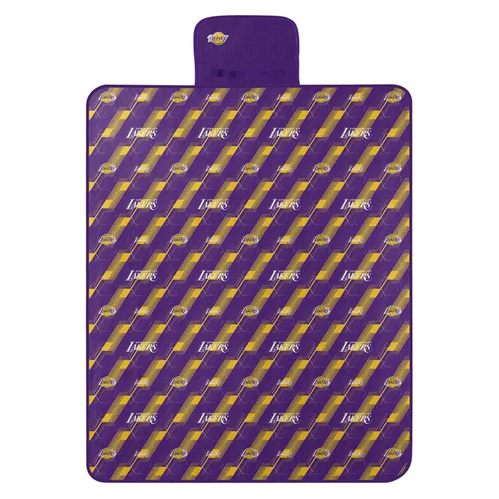 Couverture de pique-nique polaire extérieure Los Angeles Lakers 60x72 jaune/mauve