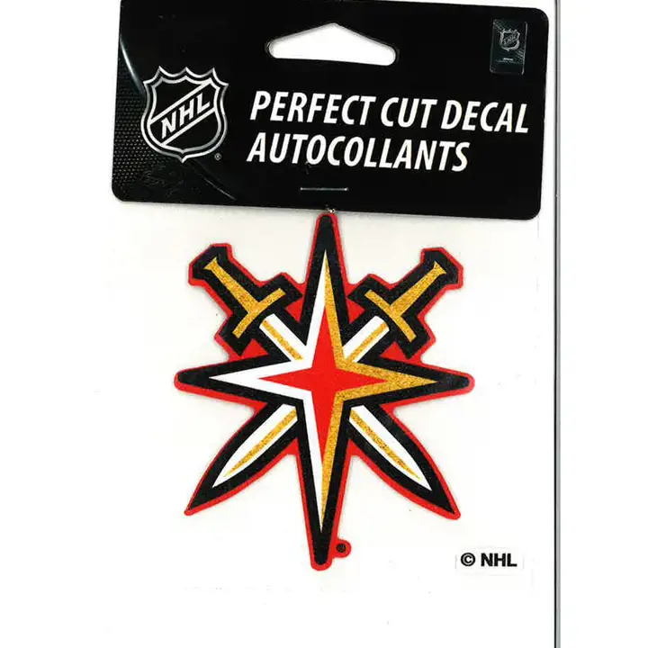 Vegas Golden Knights Décalque découpé 4x4 – Couleur rouge/bleu