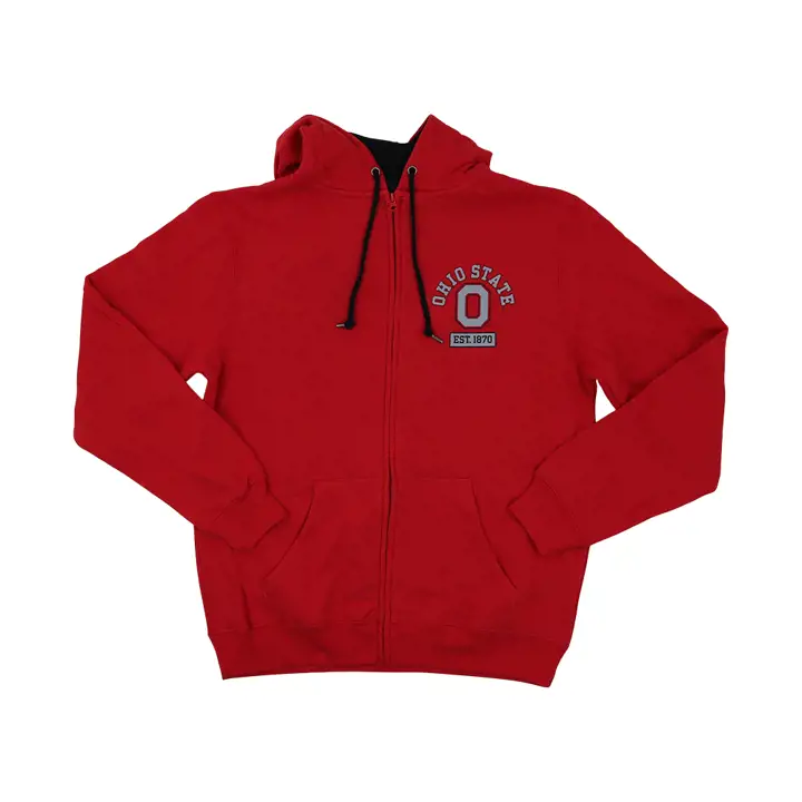 Chandail à capuchon entièrement zippé Ohio State Buckeyes NCAA Foundation ROUGE