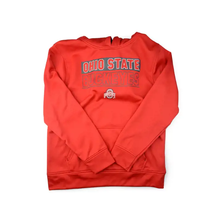 Sweat à capuche en molleton polyester rouge pour jeunes Ohio State Buckeyes NCAA