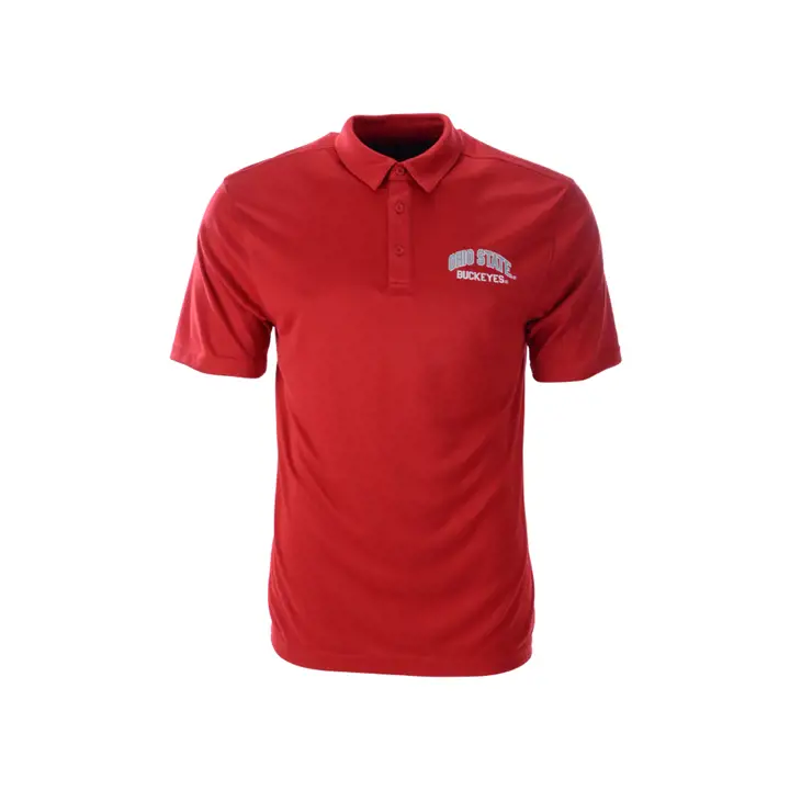 Polo en polyester avec turbine NCAA Buckeyes de l'Ohio State ROUGE