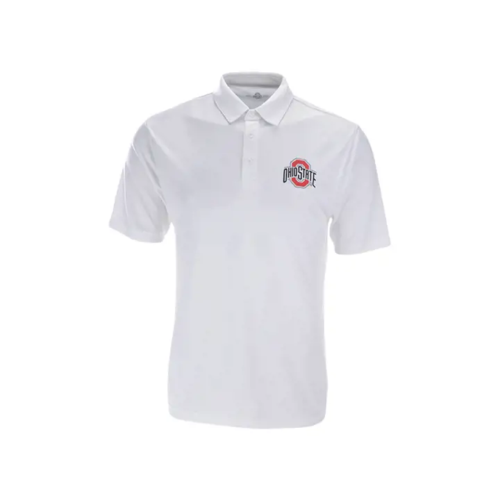 Polo en polyester avec turbine NCAA Buckeyes de l'Ohio State BLANC