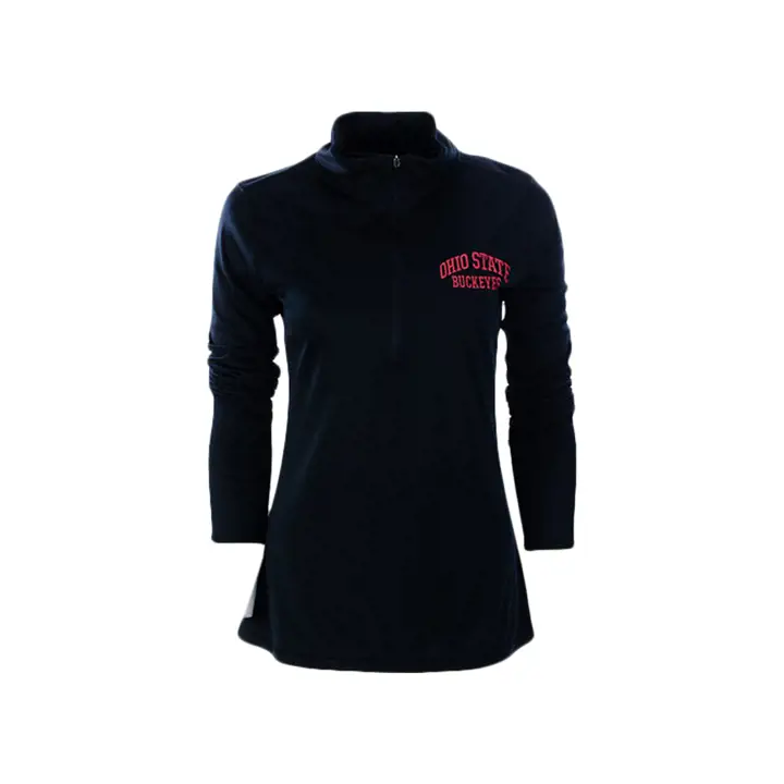 Ohio State Buckeyes NCAA Femme Motion 1/4 Zip Noir