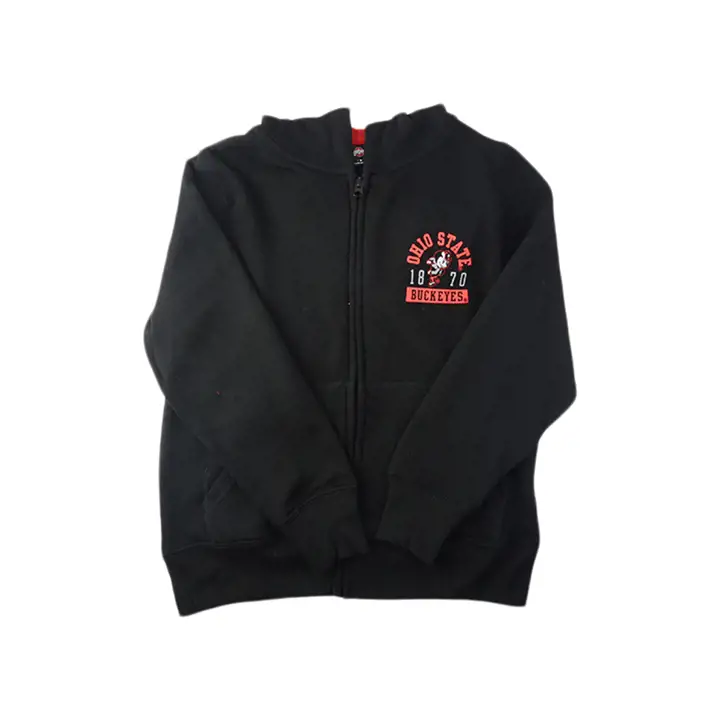 Ohio State Buckeyes NCAA Jeunesse Sweat à capuche entièrement zippé Noir