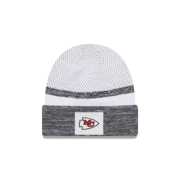 Kansas City Chiefs SB LV Bonnet Tricoté Bord de Terrain BLANC