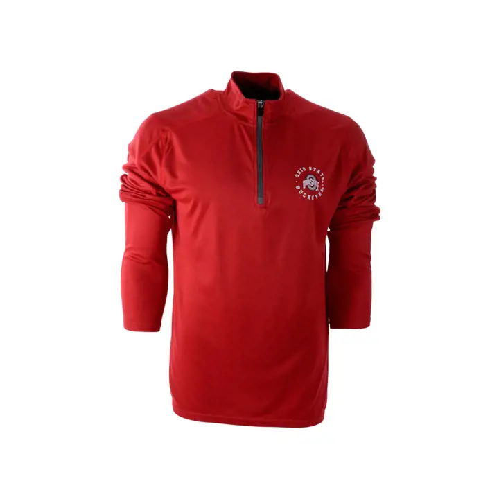 Ohio State Buckeyes NCAA Blouson poly interlock 1/4 zip ROUGE