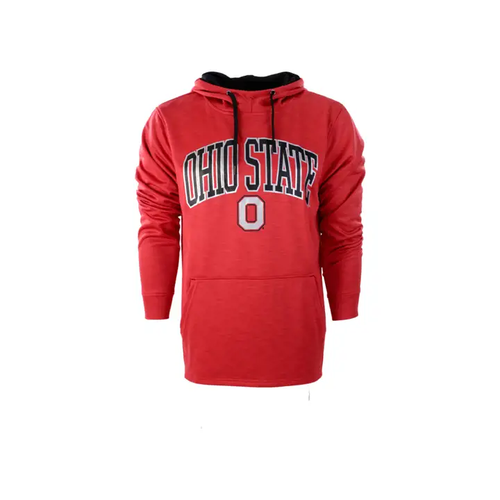 Chandail à capuchon délavé croisé Ohio State Buckeyes NCAA ROUGE