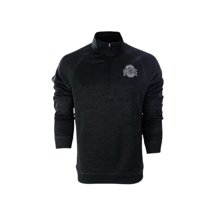 Ohio State Buckeyes NCAA Col Ras du Cou Manches Raglan Semi-Zip Noir