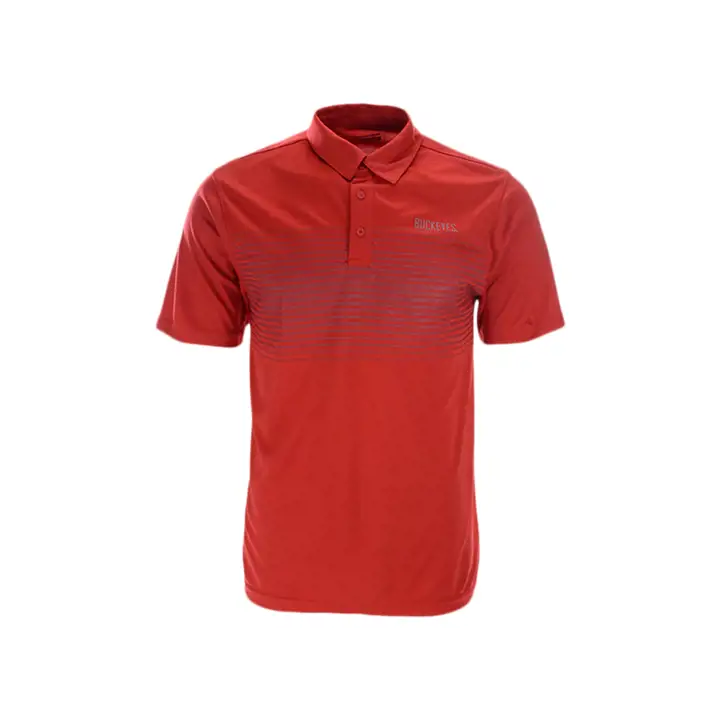 Polo contrasté Ohio State Buckeyes NCAA en polyester ROUGE