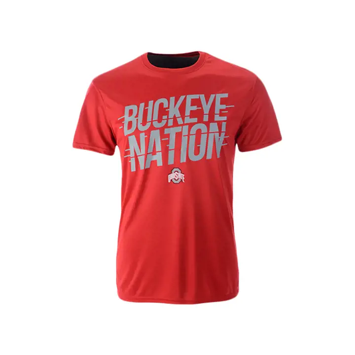 T-shirt en polyester NCAA Buckeyes de l'Ohio State ROUGE