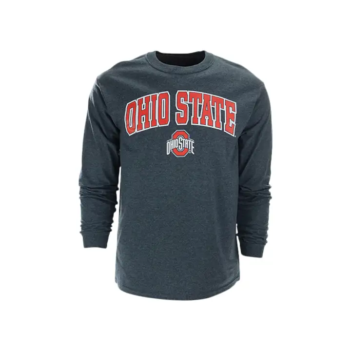 T-shirt à manches longues basique NCAA Ohio State Buckeyes gris foncé