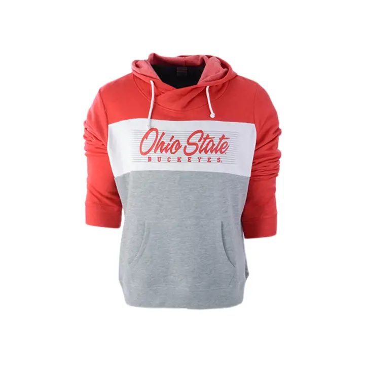 Ohio State Buckeyes NCAA Sweat à capuche croisé avec bande de poitrine ROUGE