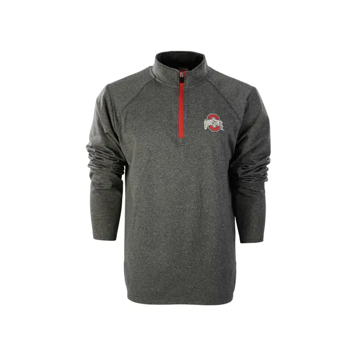Ohio State Buckeyes NCAA texturé 1/4 zip GRIS